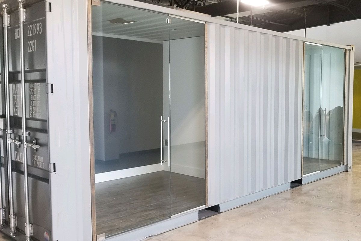 Shipping Container Glass Office Partition